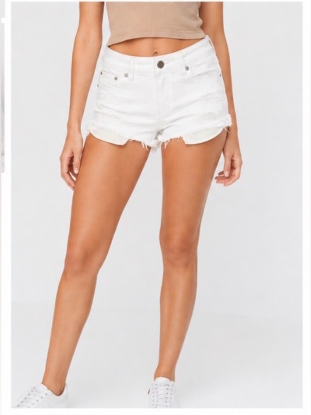 American Eagle Outfitters White Distressed Denim Cutoff Shorts SIZE 8